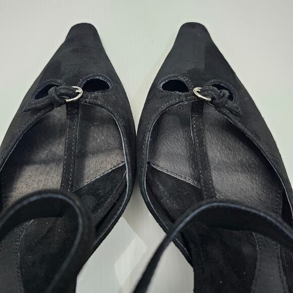 NEW Jeffrey Campbell Petit Pumps Womens 10 Black Suede Kitten Heel Pointed Toe - Picture 10 of 13